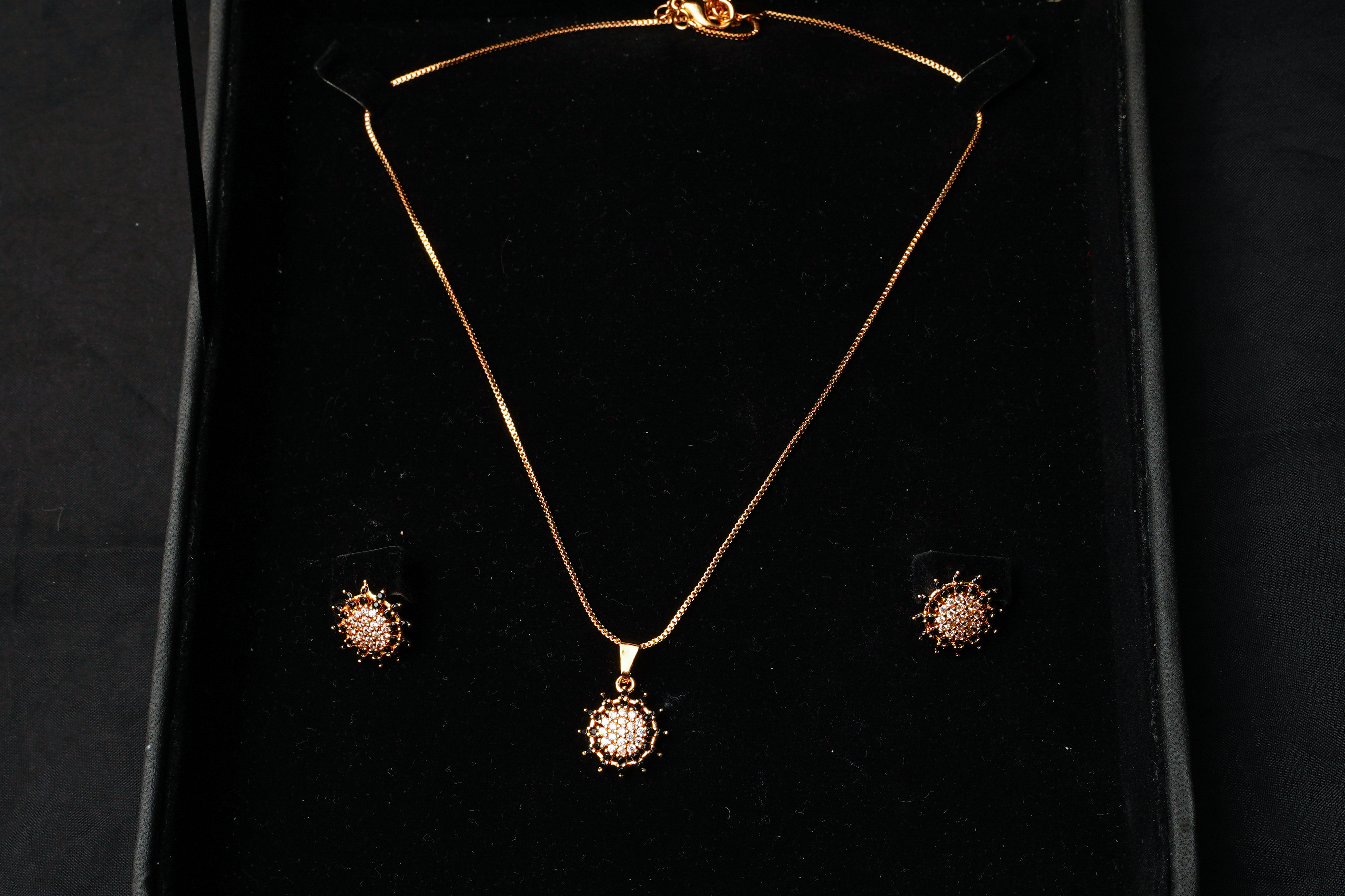 Midnight Sunburst Pendant Set