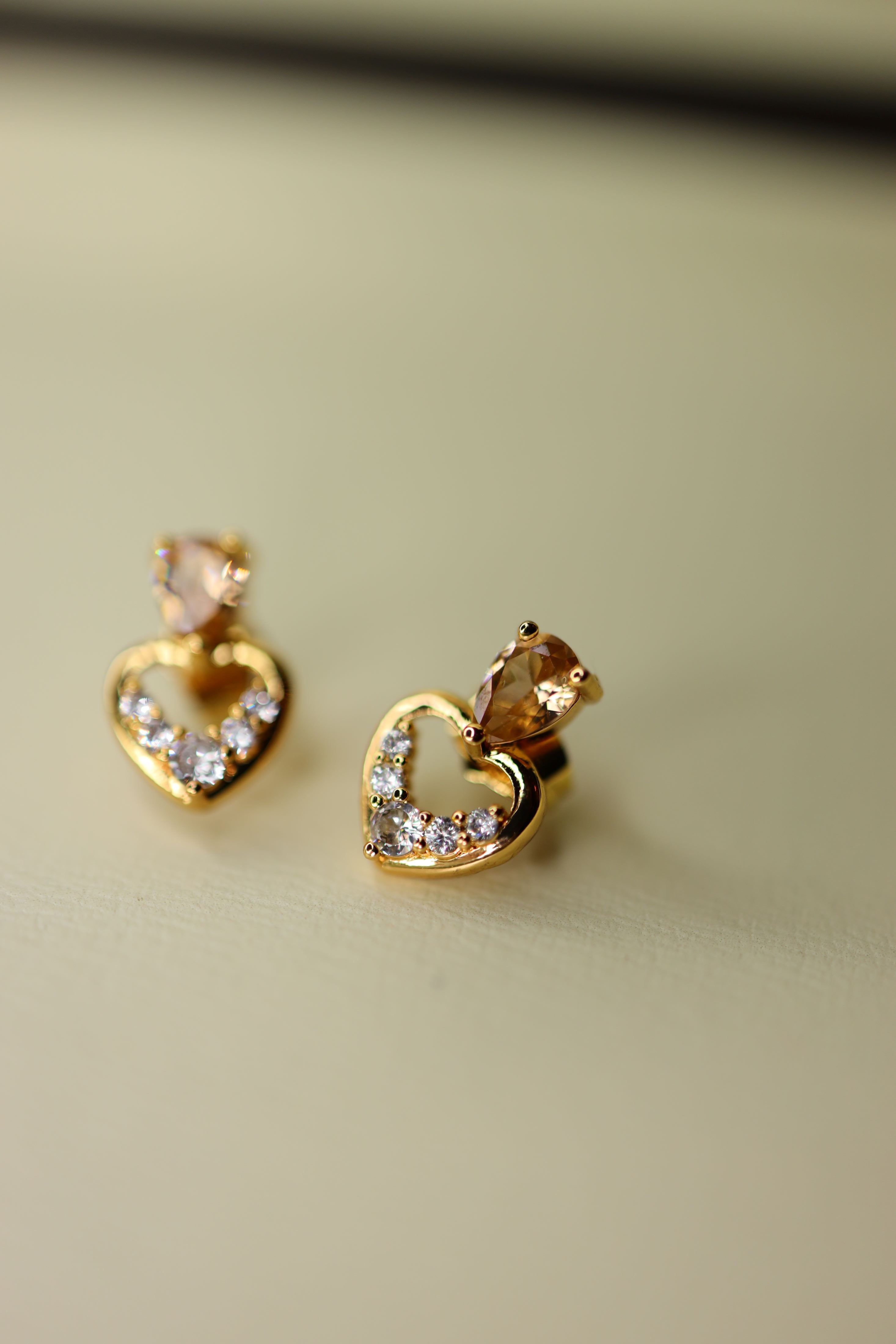 Eternal Sparkle Heart Stud Earrings